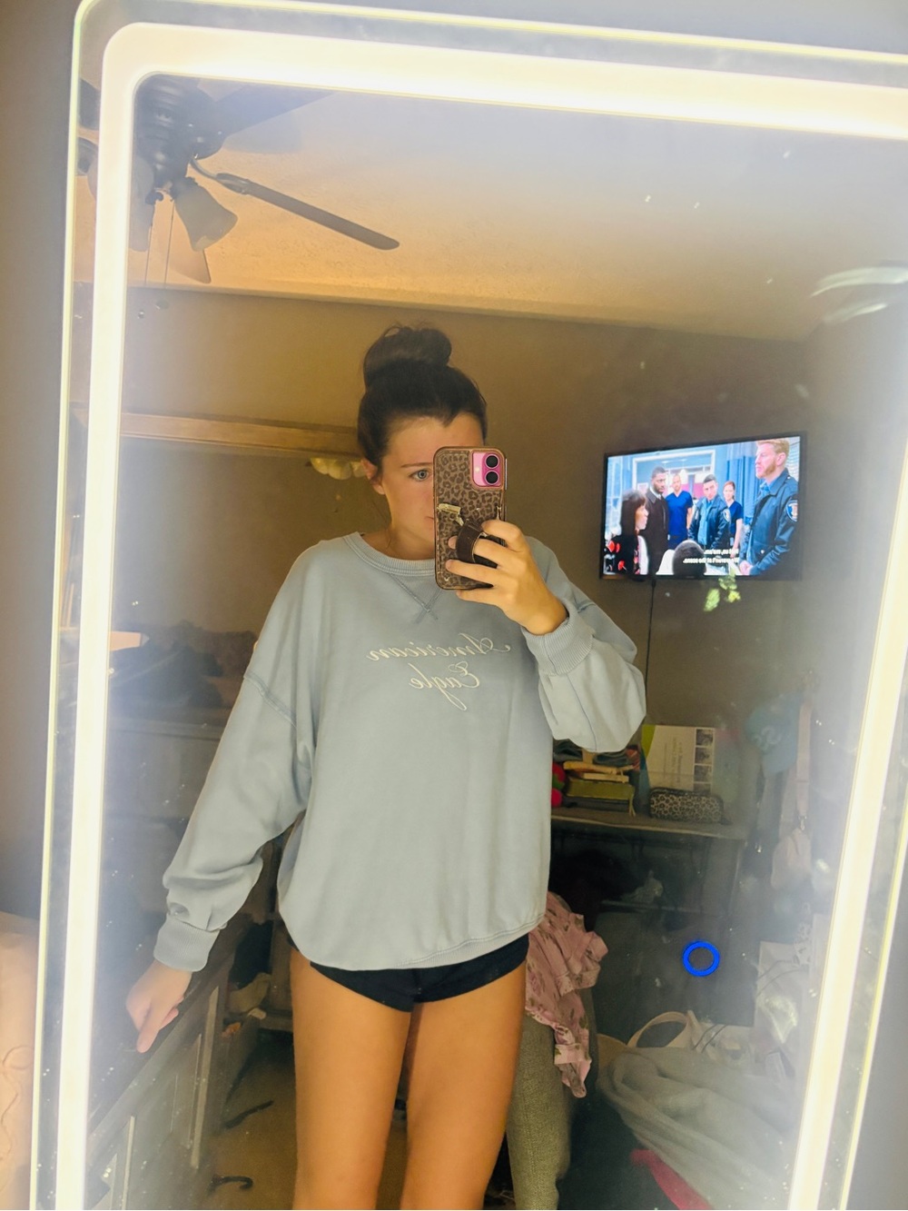 American Eagle Outfitters Light Blue Crewneck Sweatshirt
